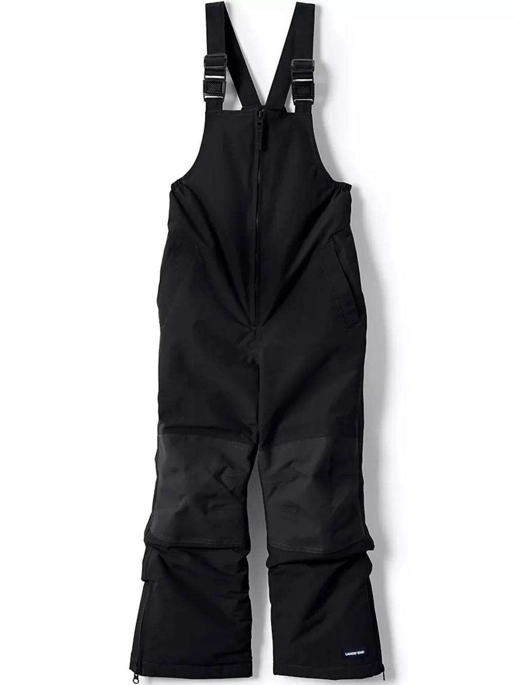 Lands' End Black Bib Overalls with Logo Patch Winter Gear